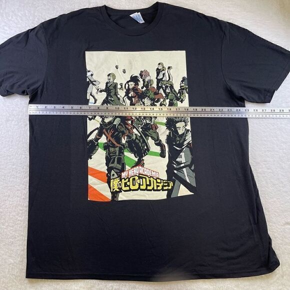 XXL Black My Hero Academia T-Shirt 2XL Screen Printed Delta Soft - Picture 7 of 10